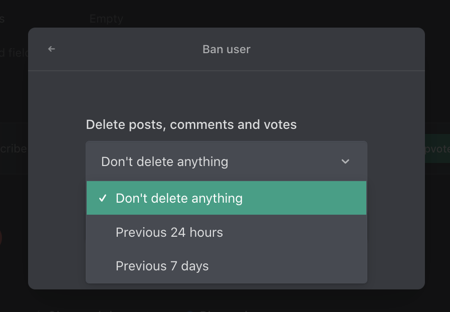 Delete posts of banned user