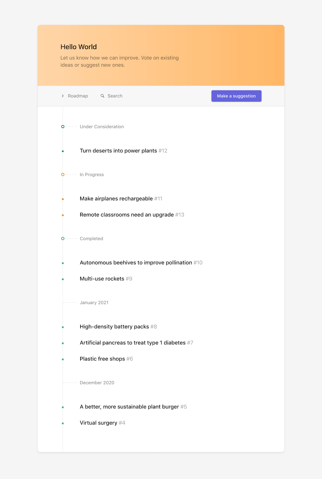 Example of a Nolt roadmap