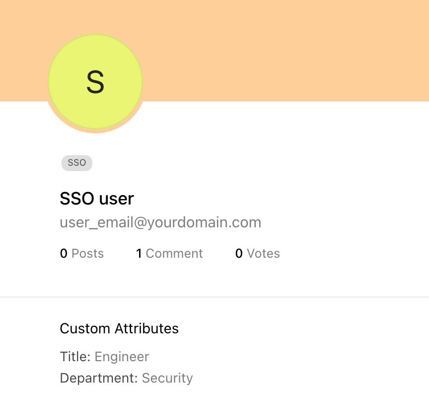 SSO Custom attributes